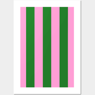 Pink and Green Stripes Posters and Art